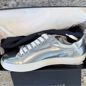 Silver leather womens sneakers - Ralph Lauren 41B